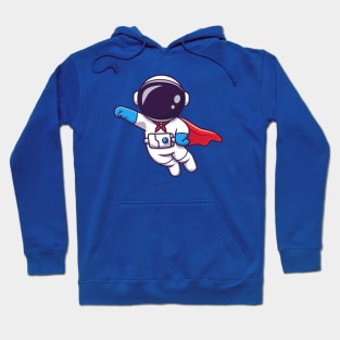 Cute Astronaut Super Hero Flying (2) Hoodie